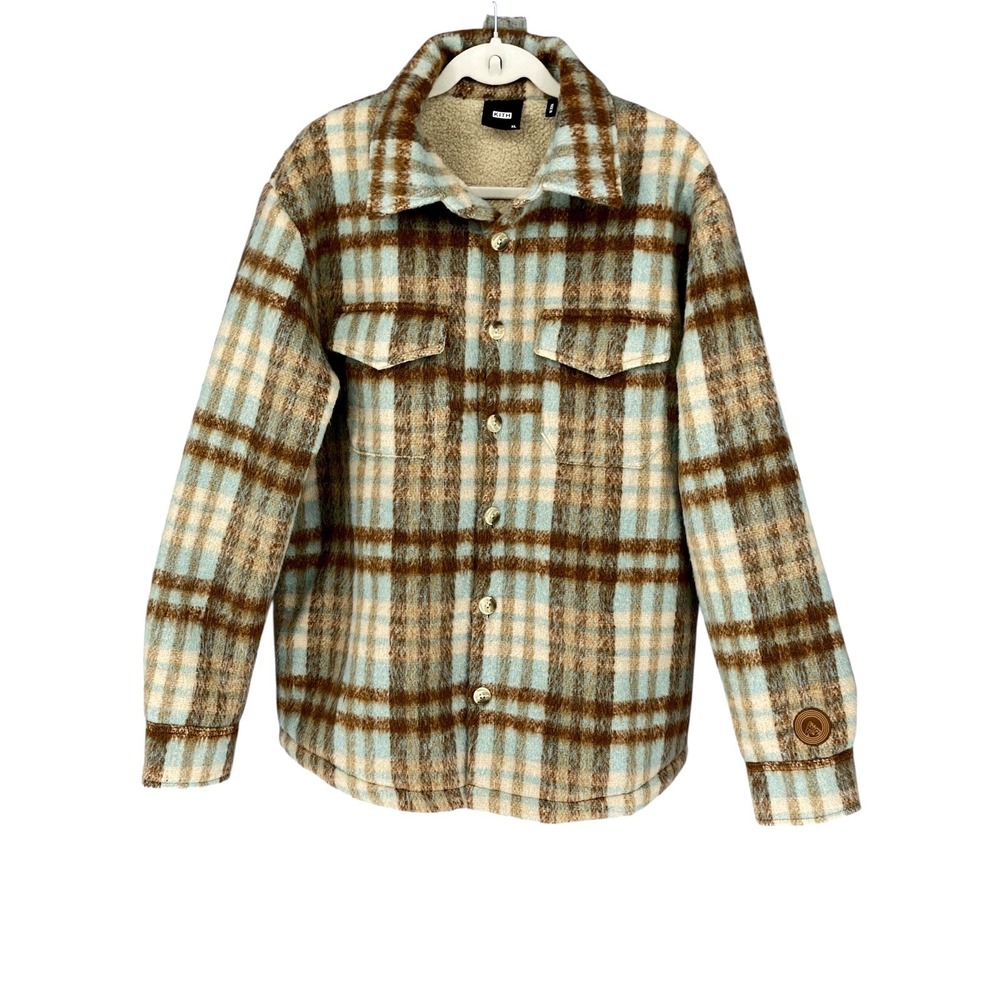 Kith Sheridan Shirt Jacket 2.0 Summit Plaid Sherpa Lined XL KHM010165-408